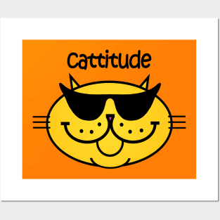 Cattitude 2 - Solid Gold Posters and Art